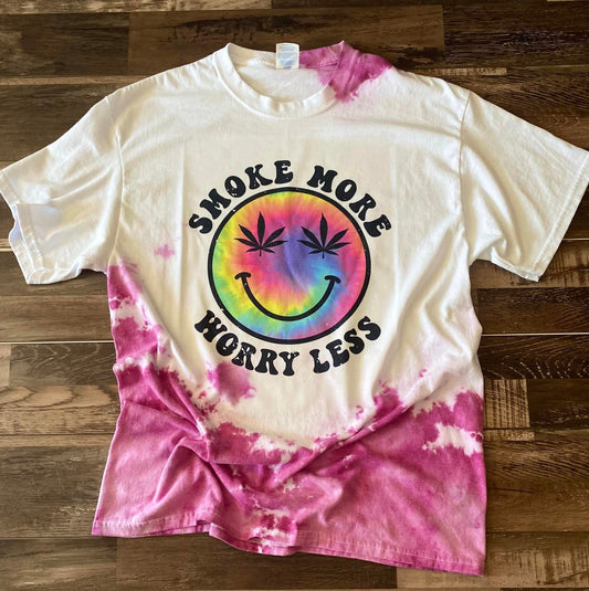 Smoke more worry less tee