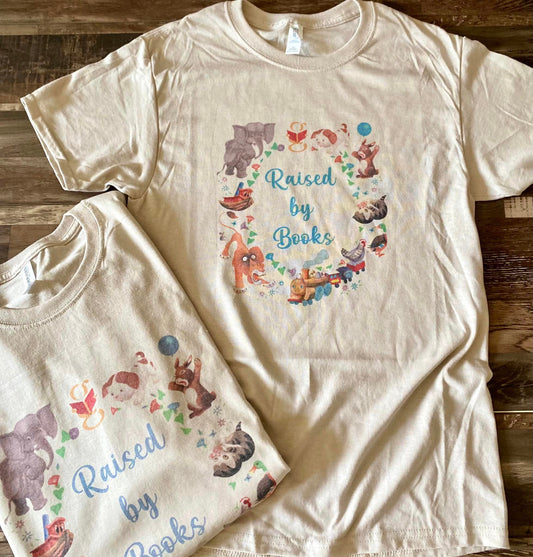 Raised by books tee