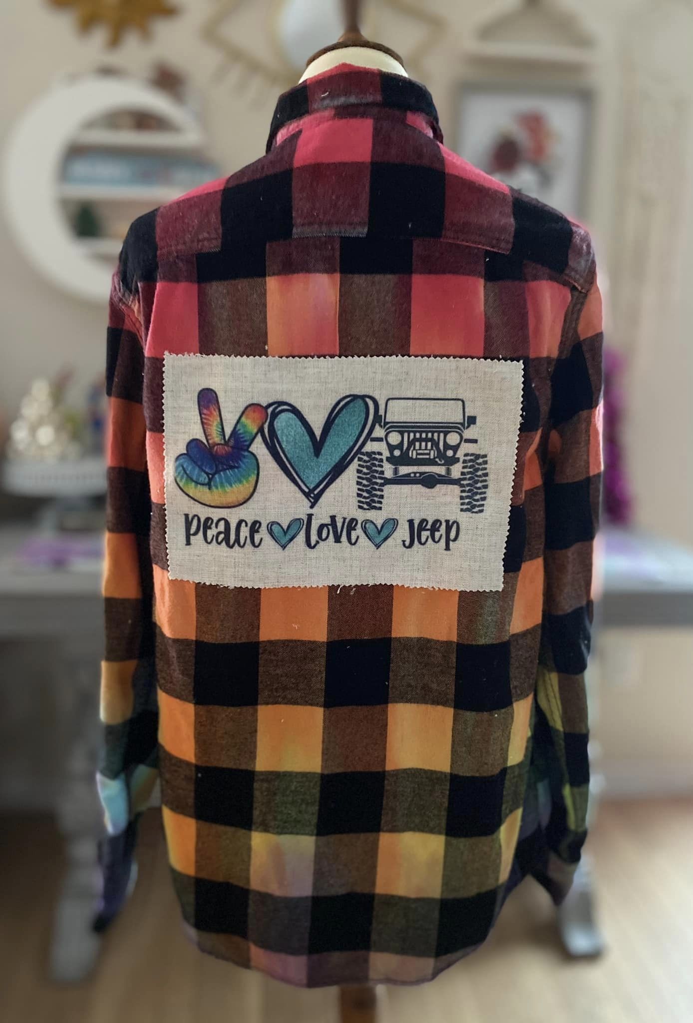 Peace Love Jeep flannel