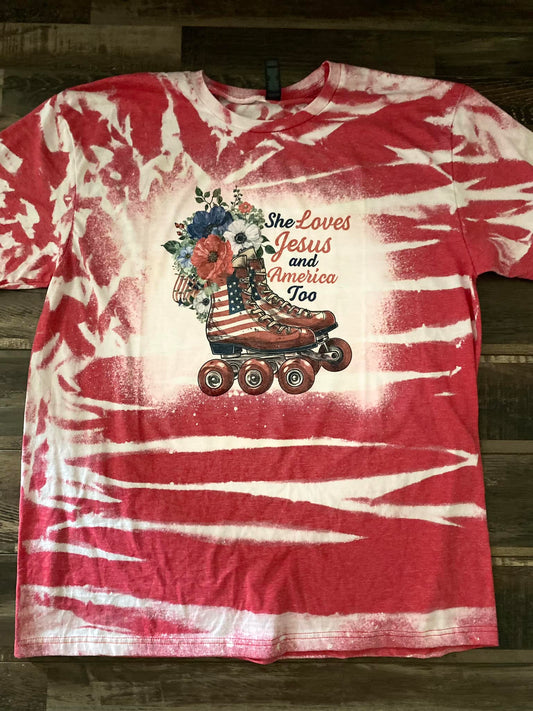 She loves Jesus, America too tee