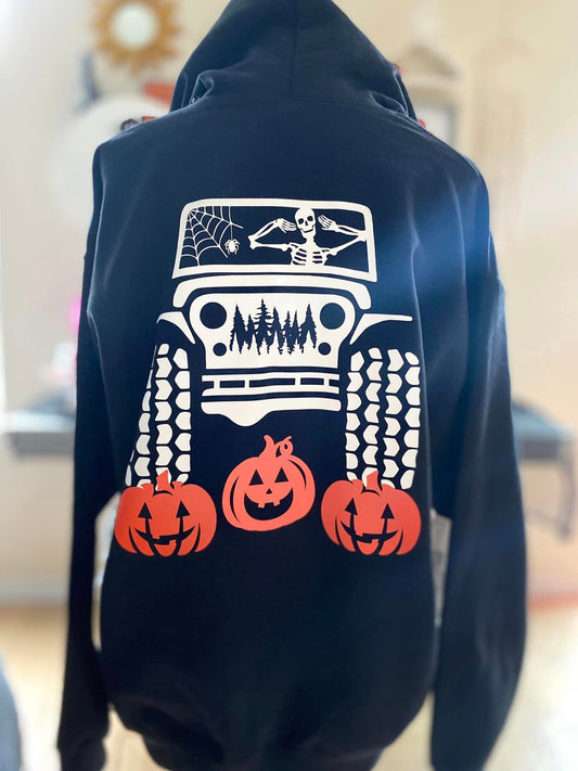 Halloween black Jeep hoodie