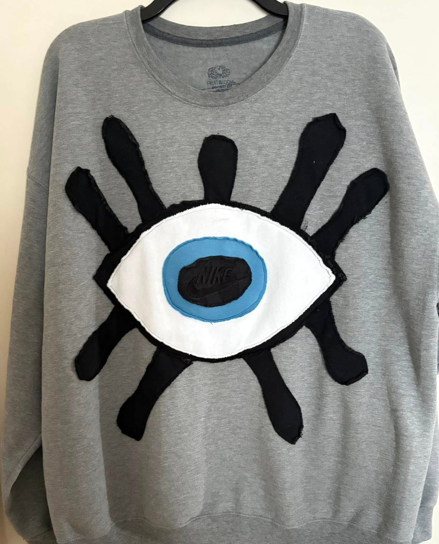 Evil eye upcycled hoodie *Customs*