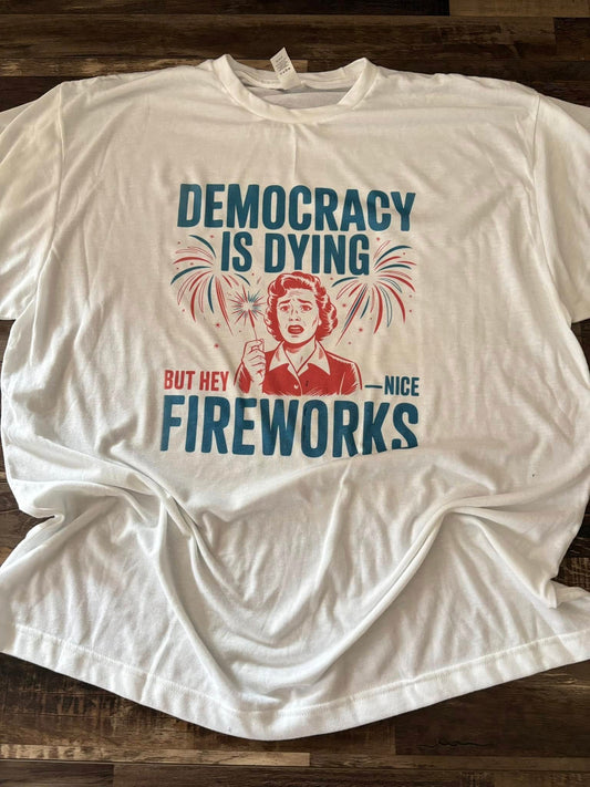 Democracy fireworks tee