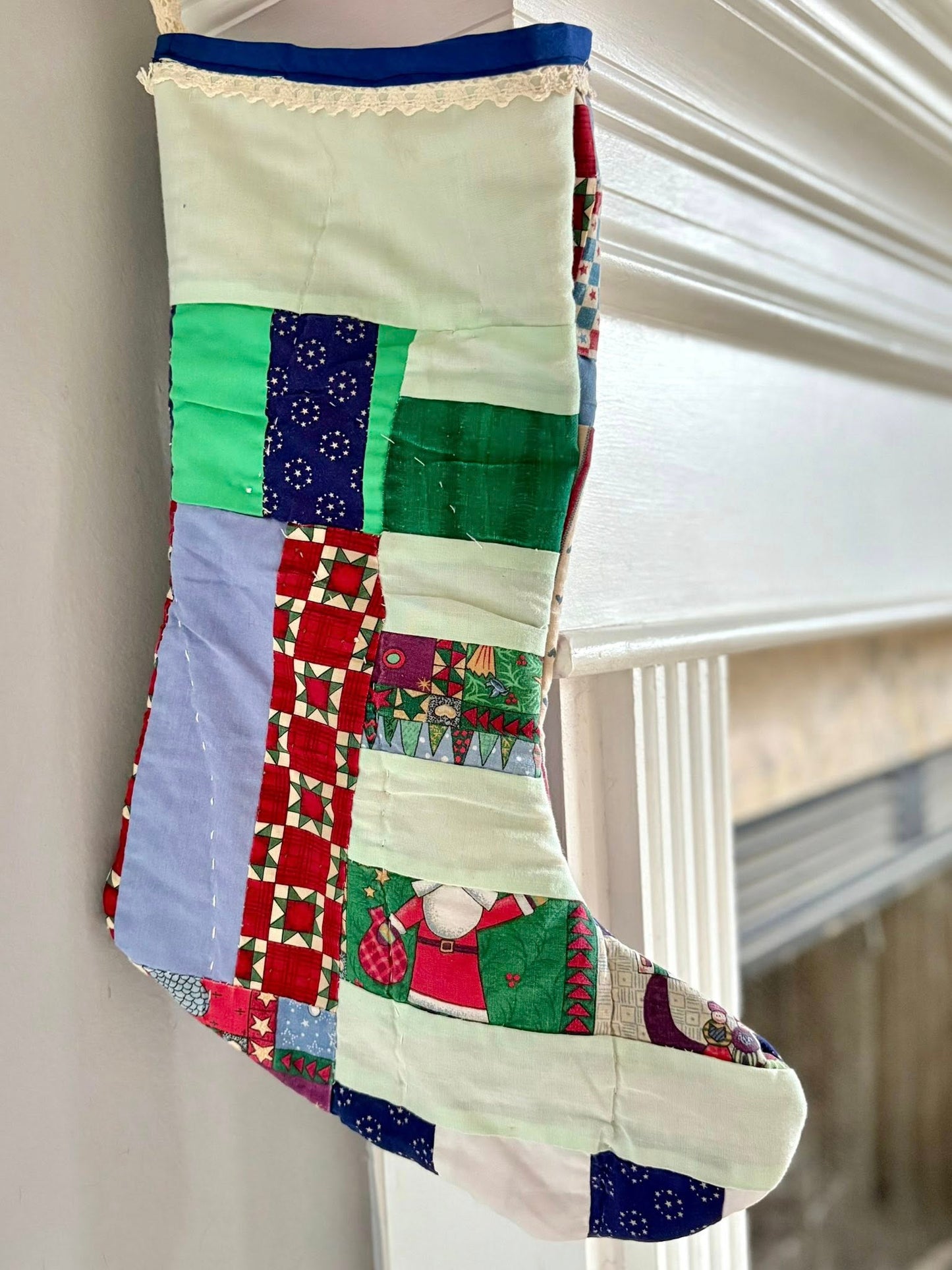 Vintage quilt stocking
