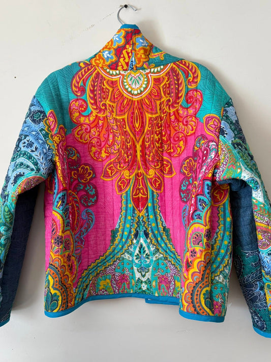 Upcycled Neon Quilt jacket med