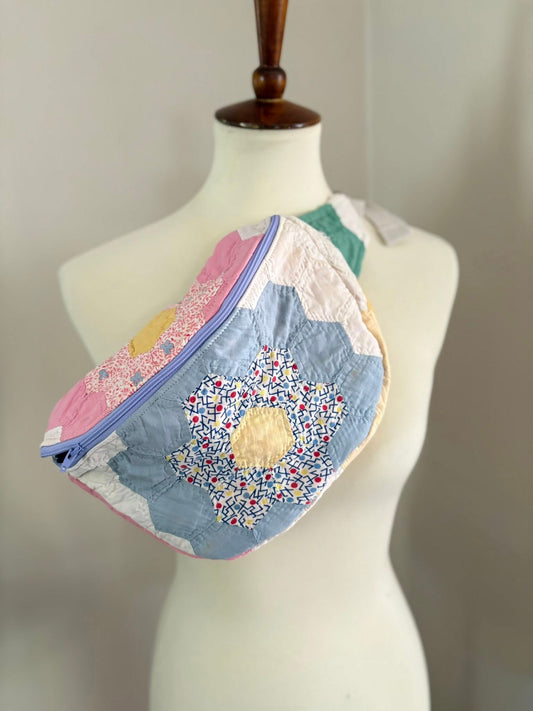 Vintage quilted floral fanny pack