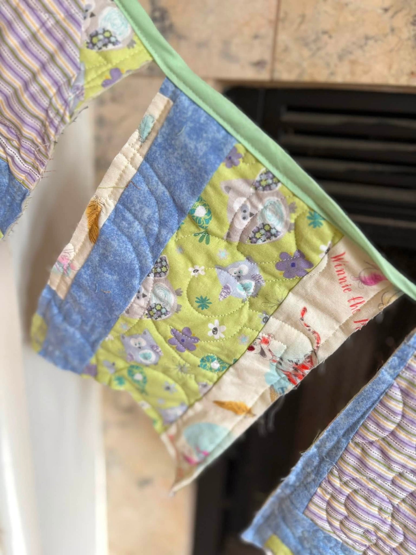 Upcycled quilt banner
