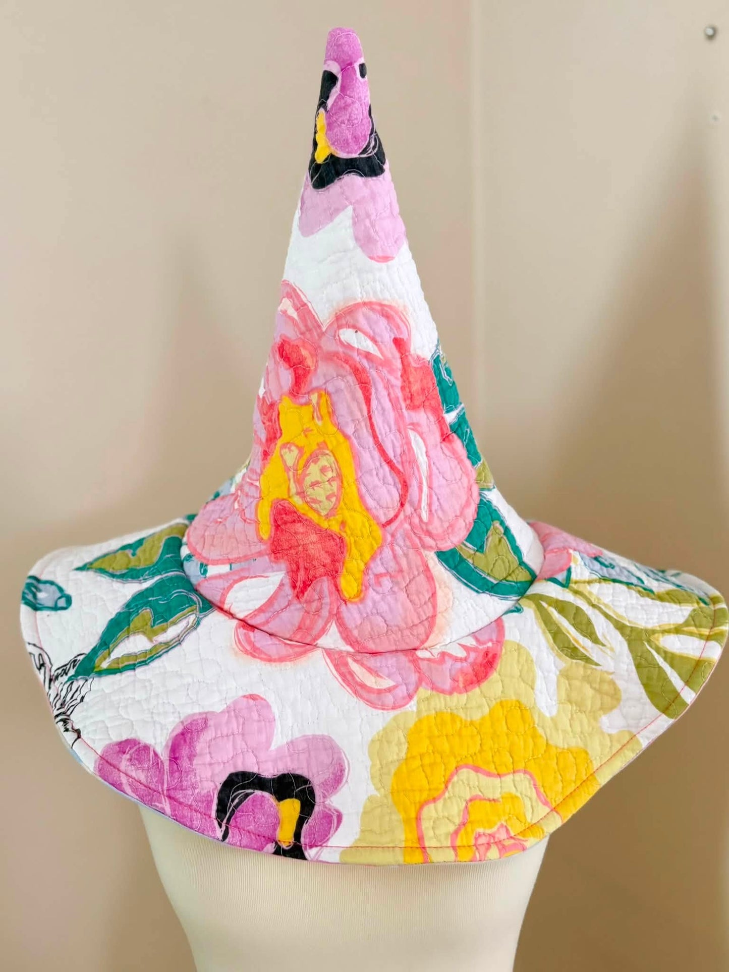 Floral quilted witch hat