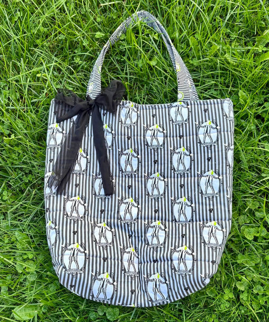 Beetlejuice quilted tote bag
