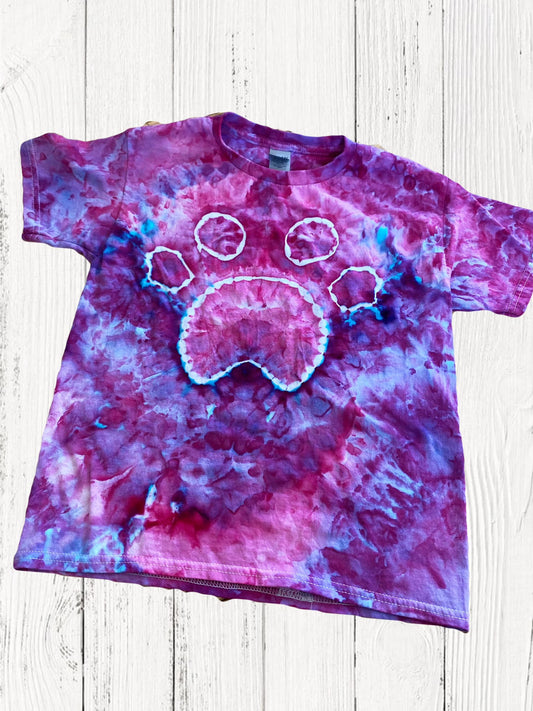Paw Print tie dye tee
