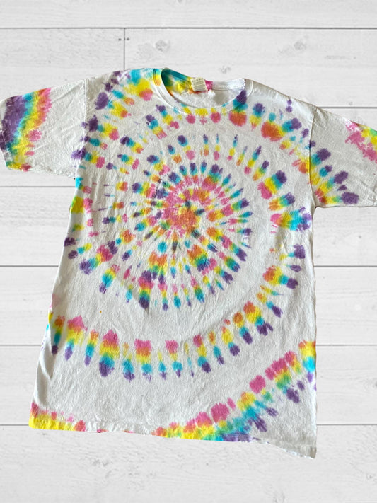 White rainbow tee