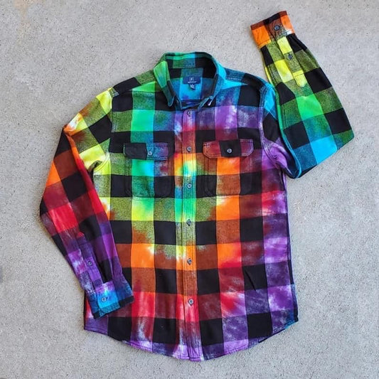 Spiral Tie dye flannel