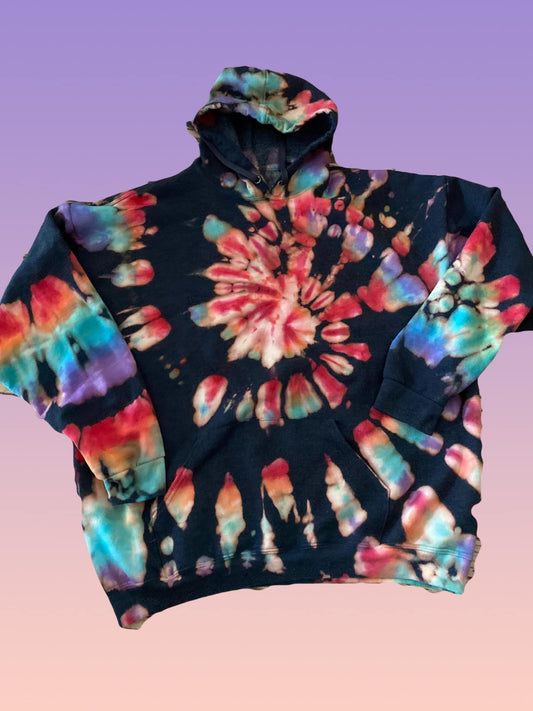 Reverse dye Rainbow Swirl Hoodie