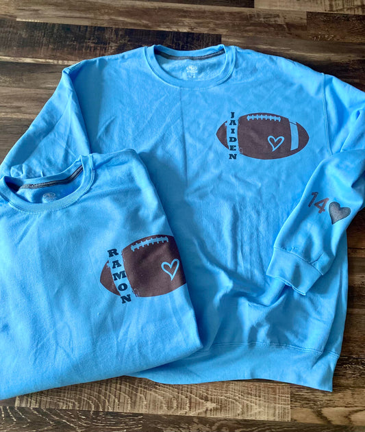 Football personalized sweatshirt