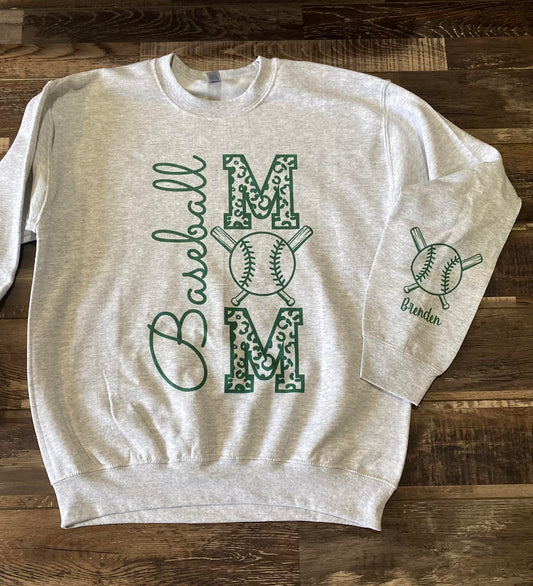 Baseball mom custom sweatshirt