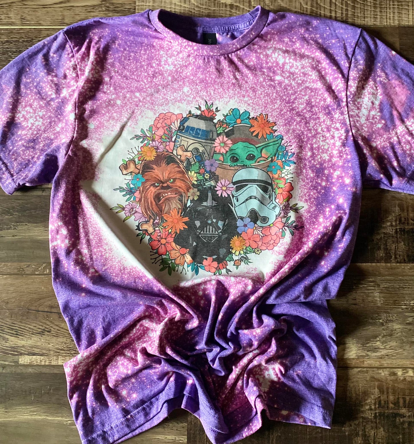 Purple Star Wars floral tee