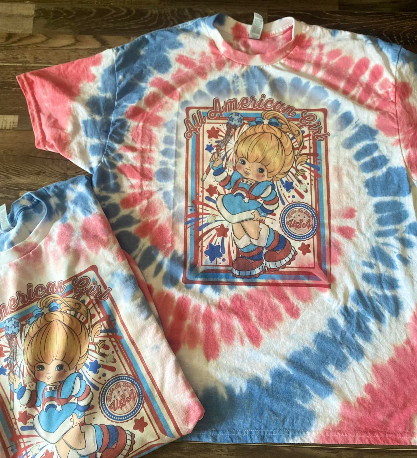 All American girl tie dye tee