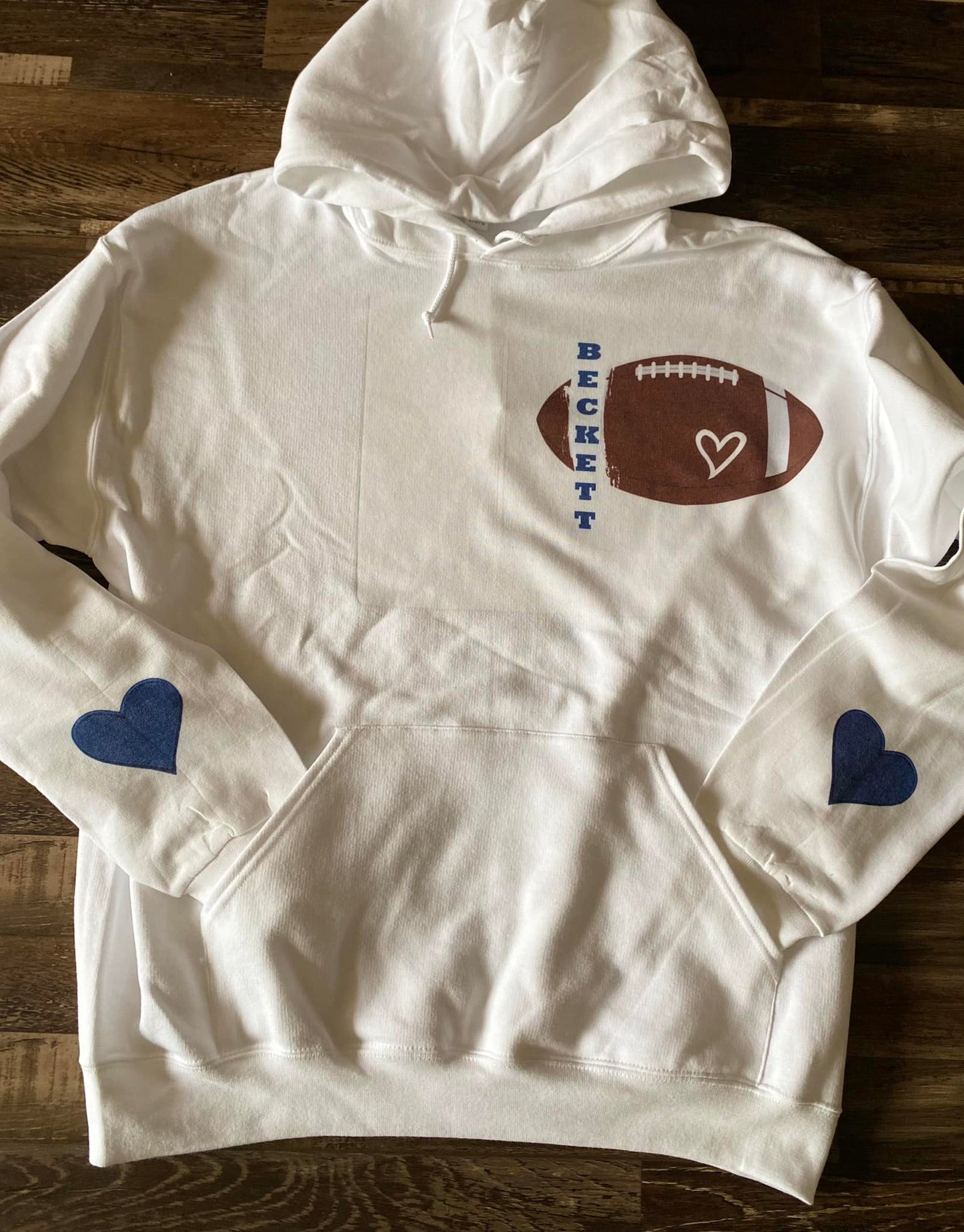 Personalized Football Heart Hoodie