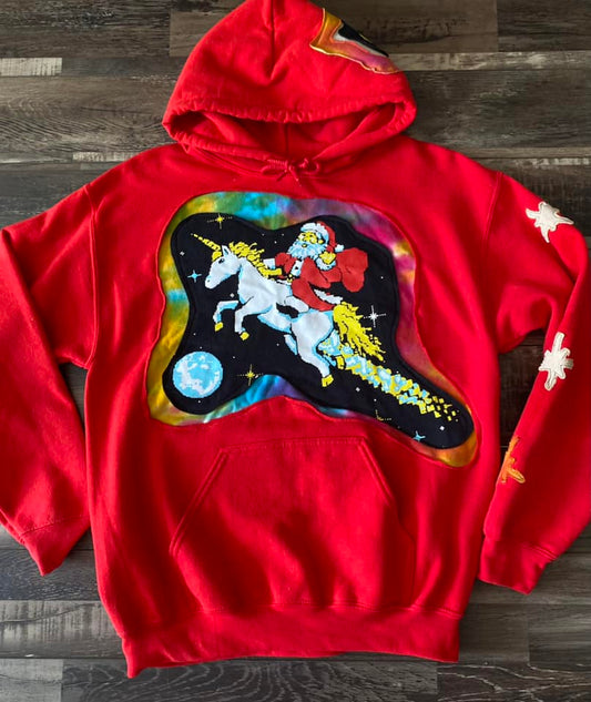 Unicorn santa hoodie Med