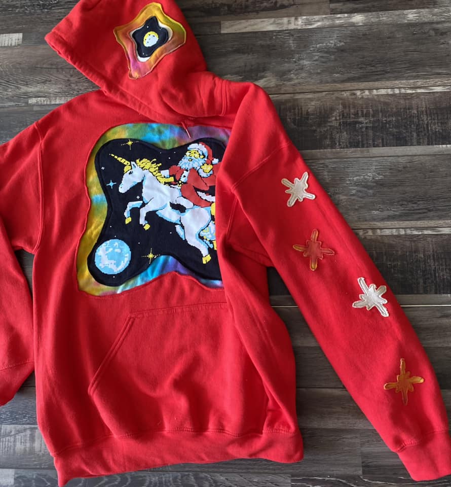 Unicorn santa hoodie Med