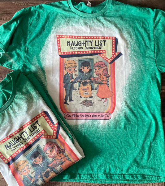 Naughty list records department tee