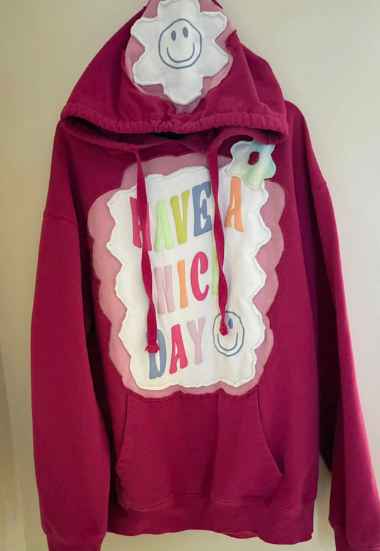 Have a nice day reworked hoodie