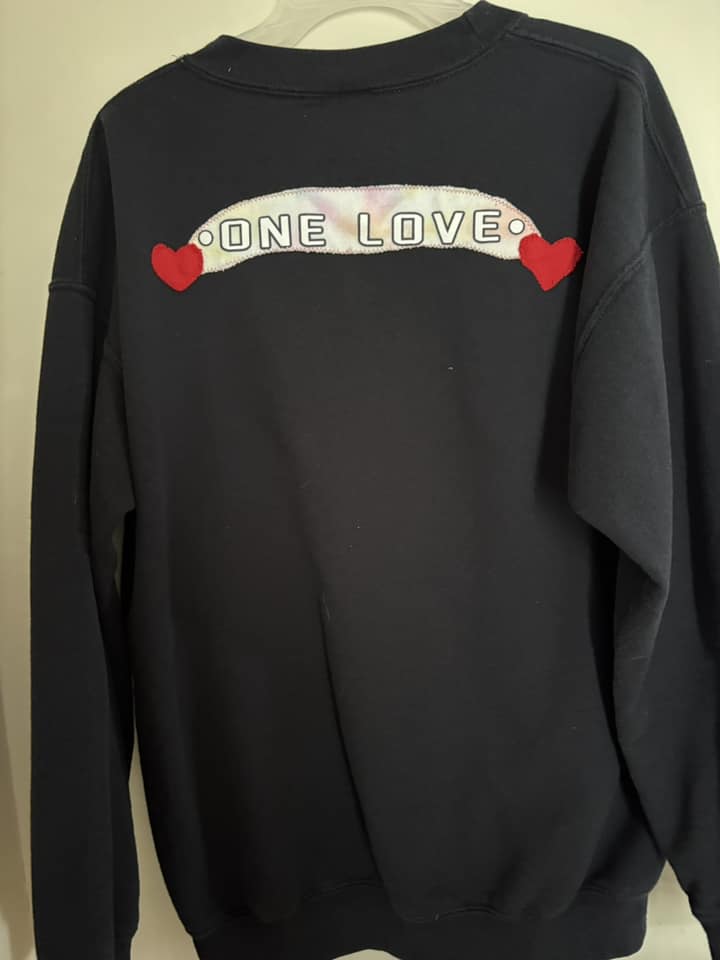 Large Black Nike heart sweatshirt