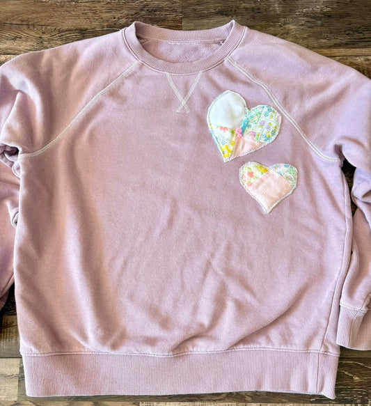 Quilted hearts sweatshirt small