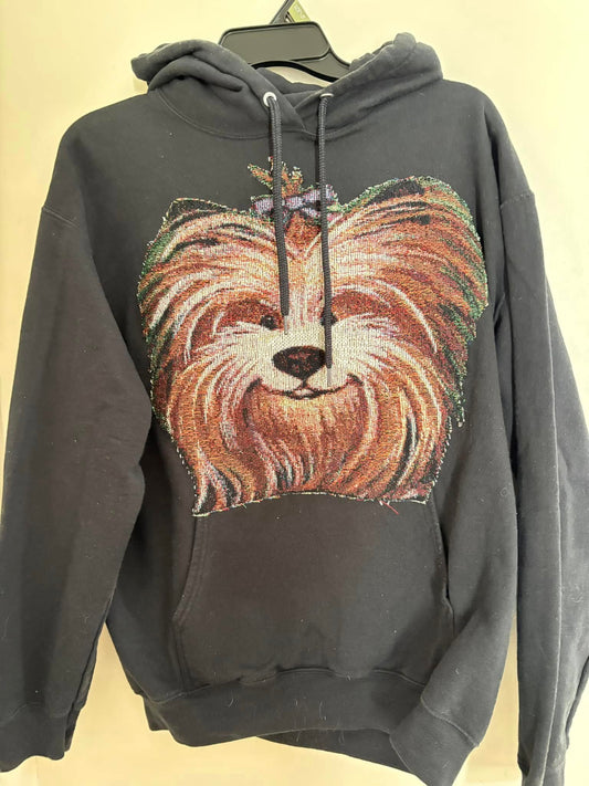 Yorkie upcycled hoodie lg