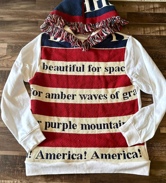 American flag hoodie med