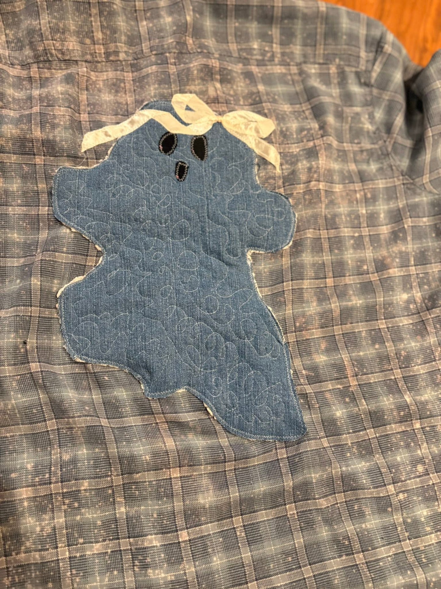 CUSTOM denim jacket, you choose back!  Size lg