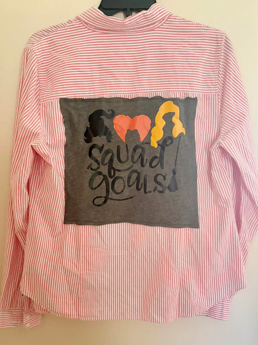 Squad goals button up lg