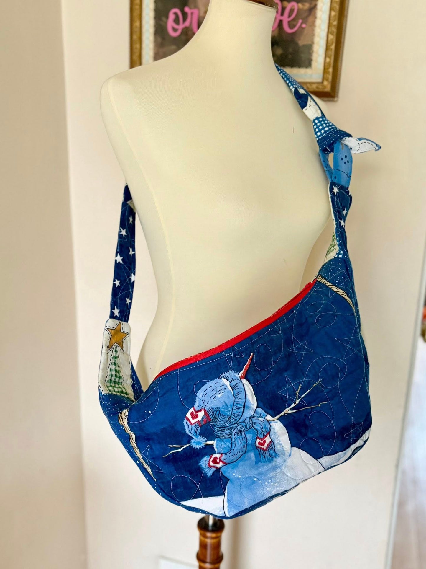 Christmas snowman sling purse