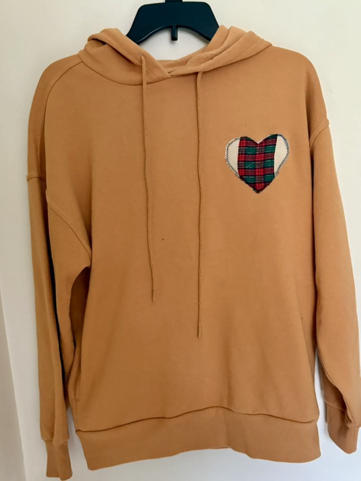 Small quilted heart hoodie