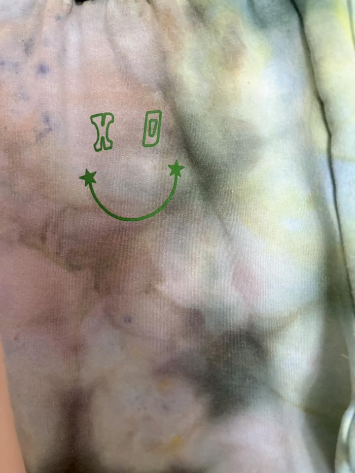 Green tie dye sweatpants med