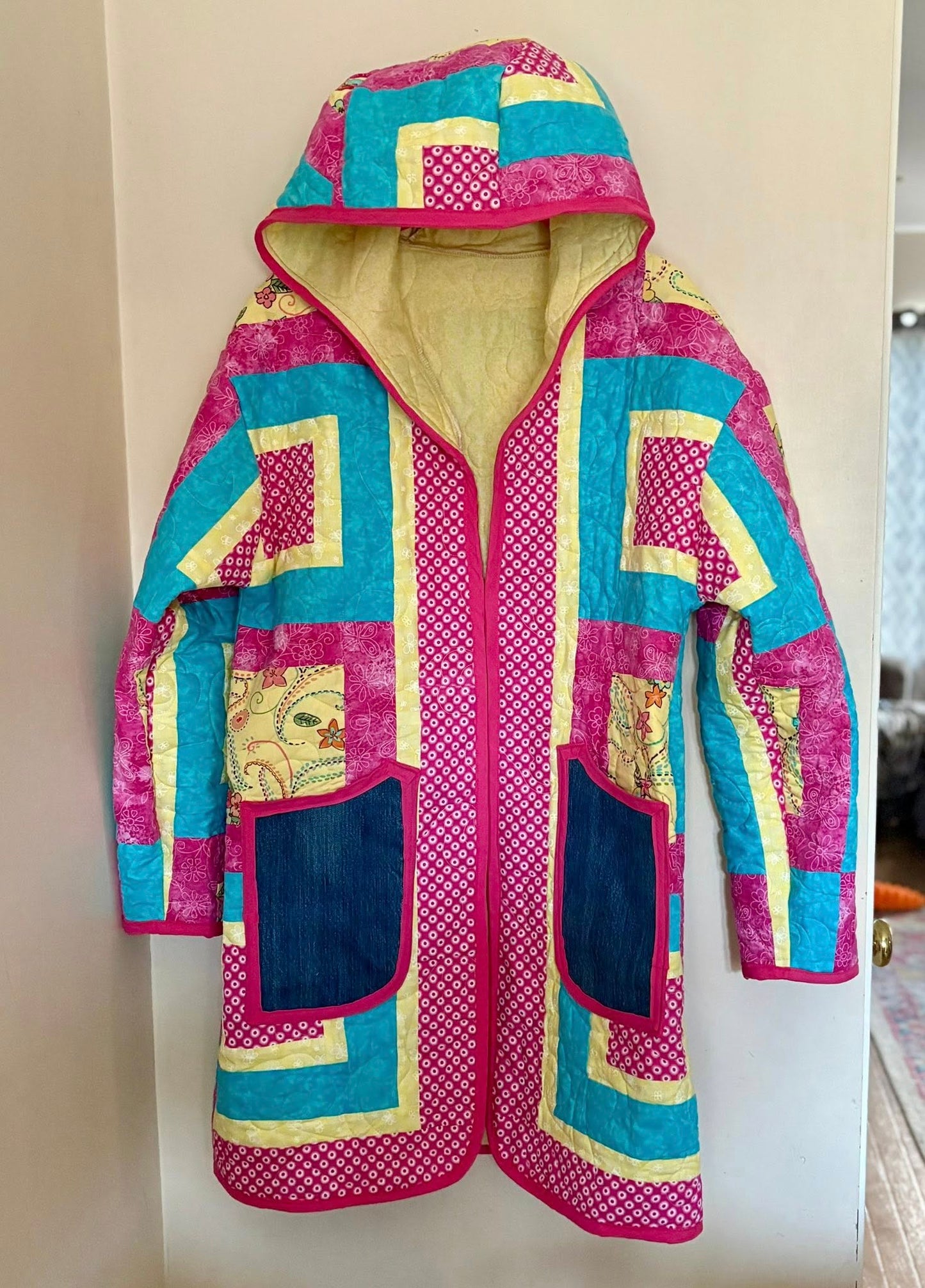 Pink quilt jacket size med