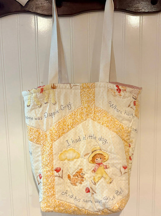 Vintage quilt tote bag