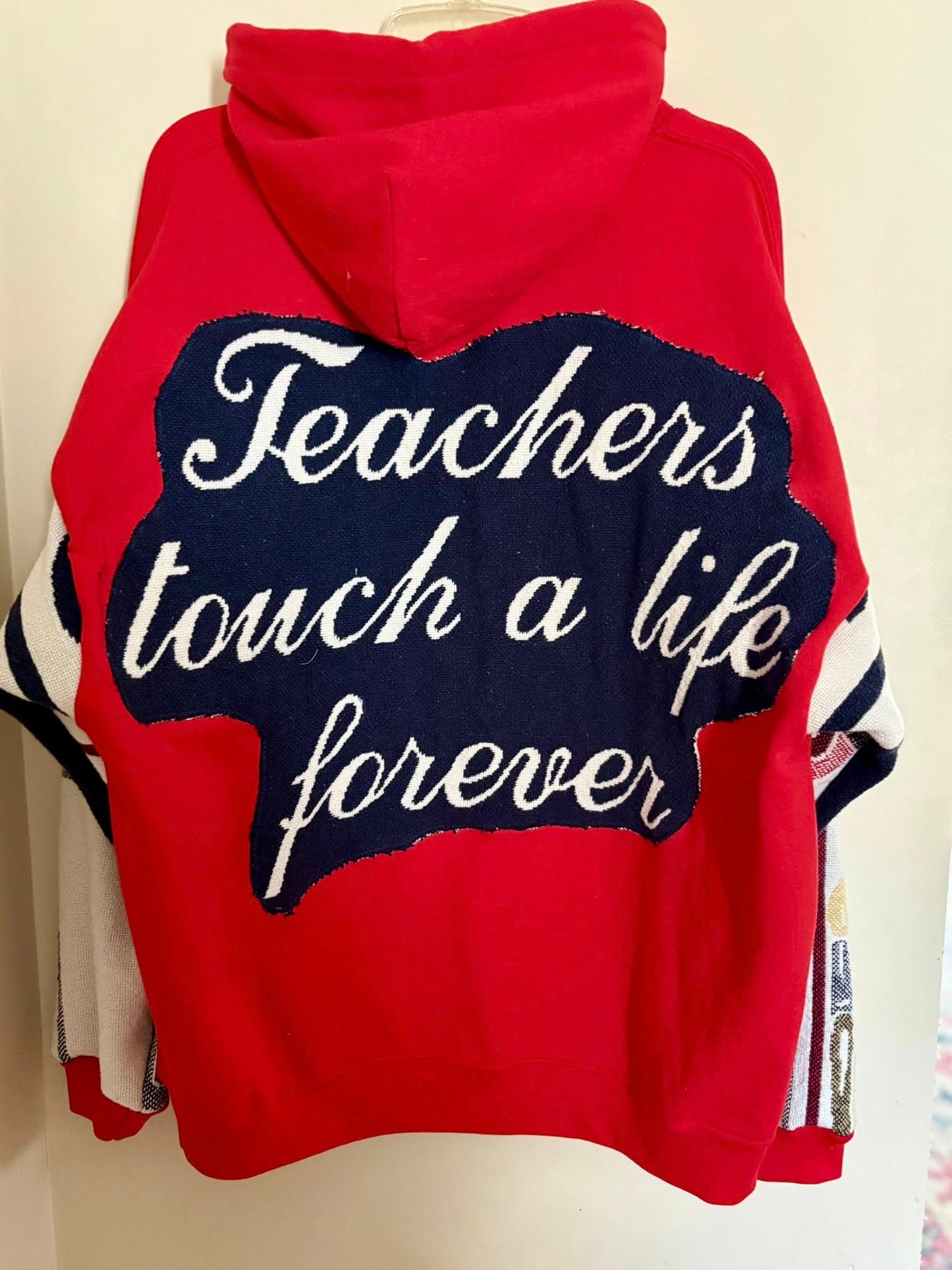 Teachers upcycled hoodie xl