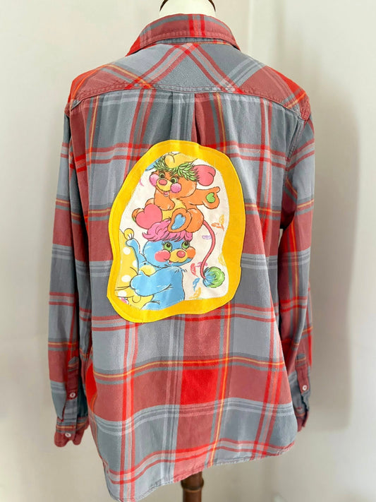 Popples flannel shirt lg