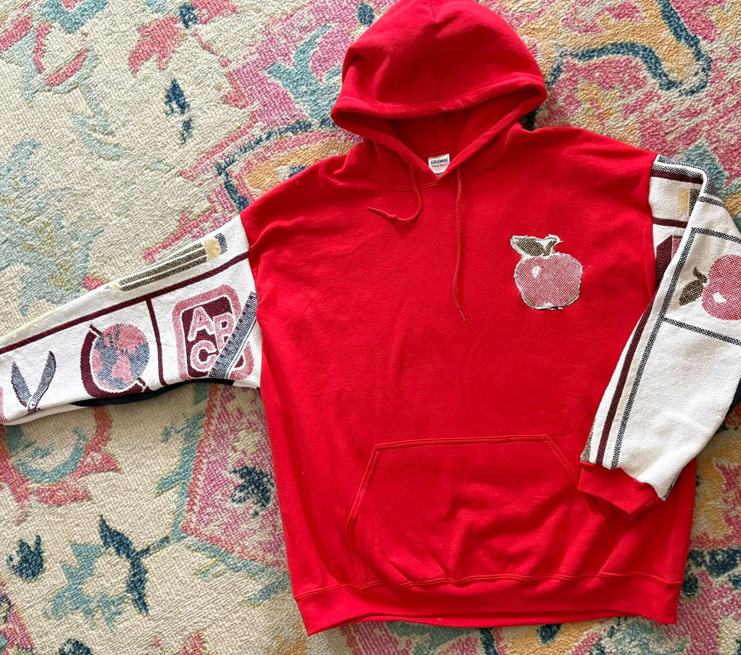 Teachers upcycled hoodie xl