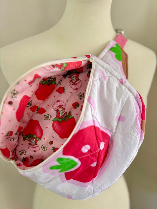 Strawberry quilted fanny pack