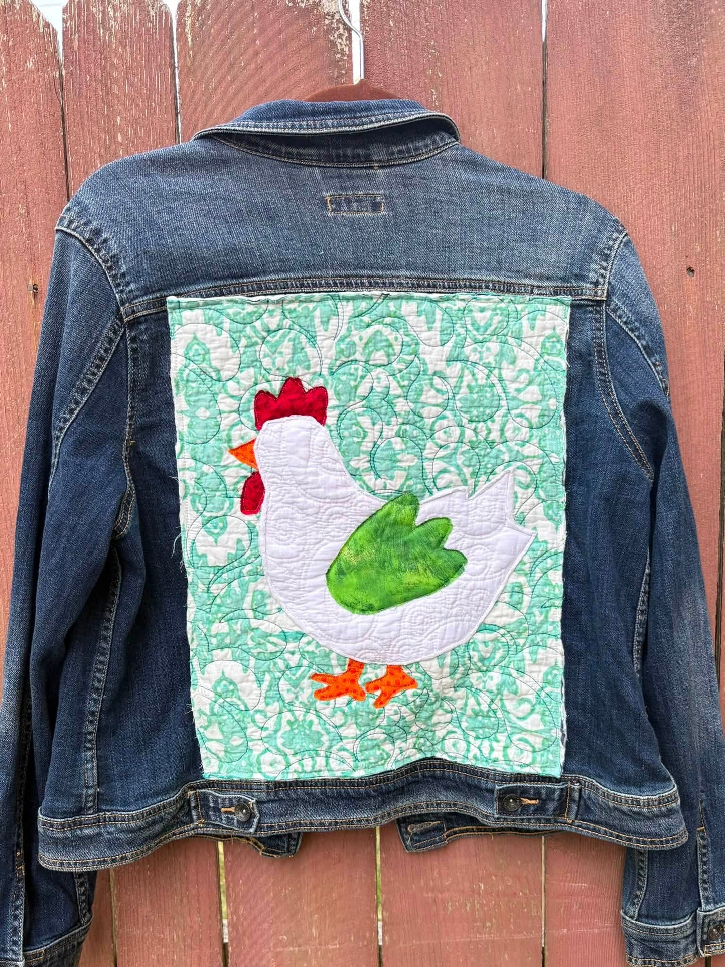 CUSTOM denim jacket, you choose back!  Size lg