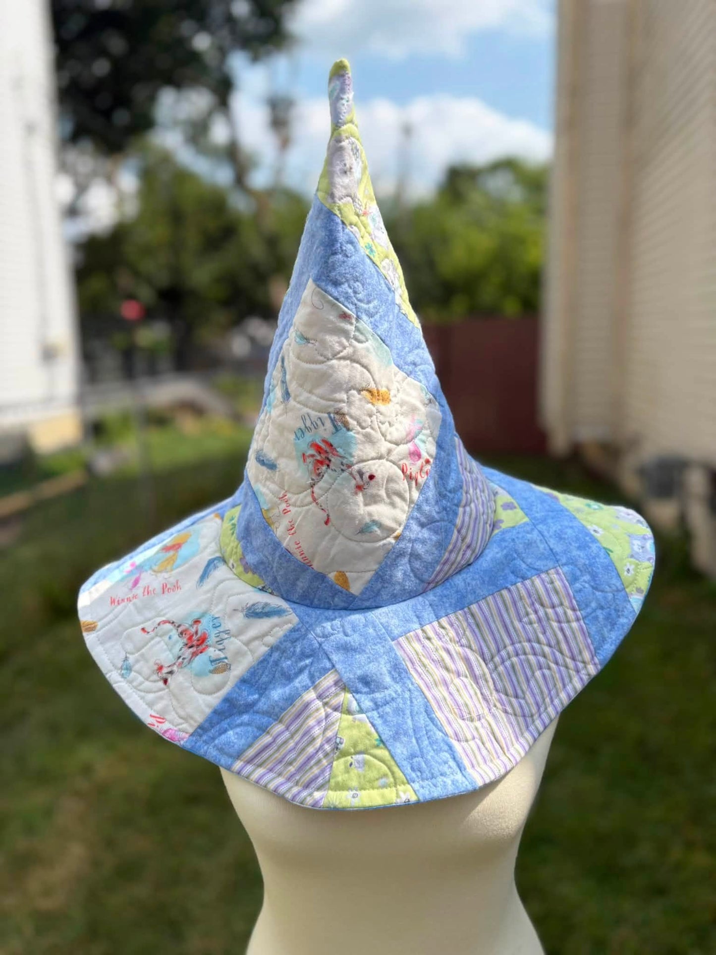 Blue print witchy hat