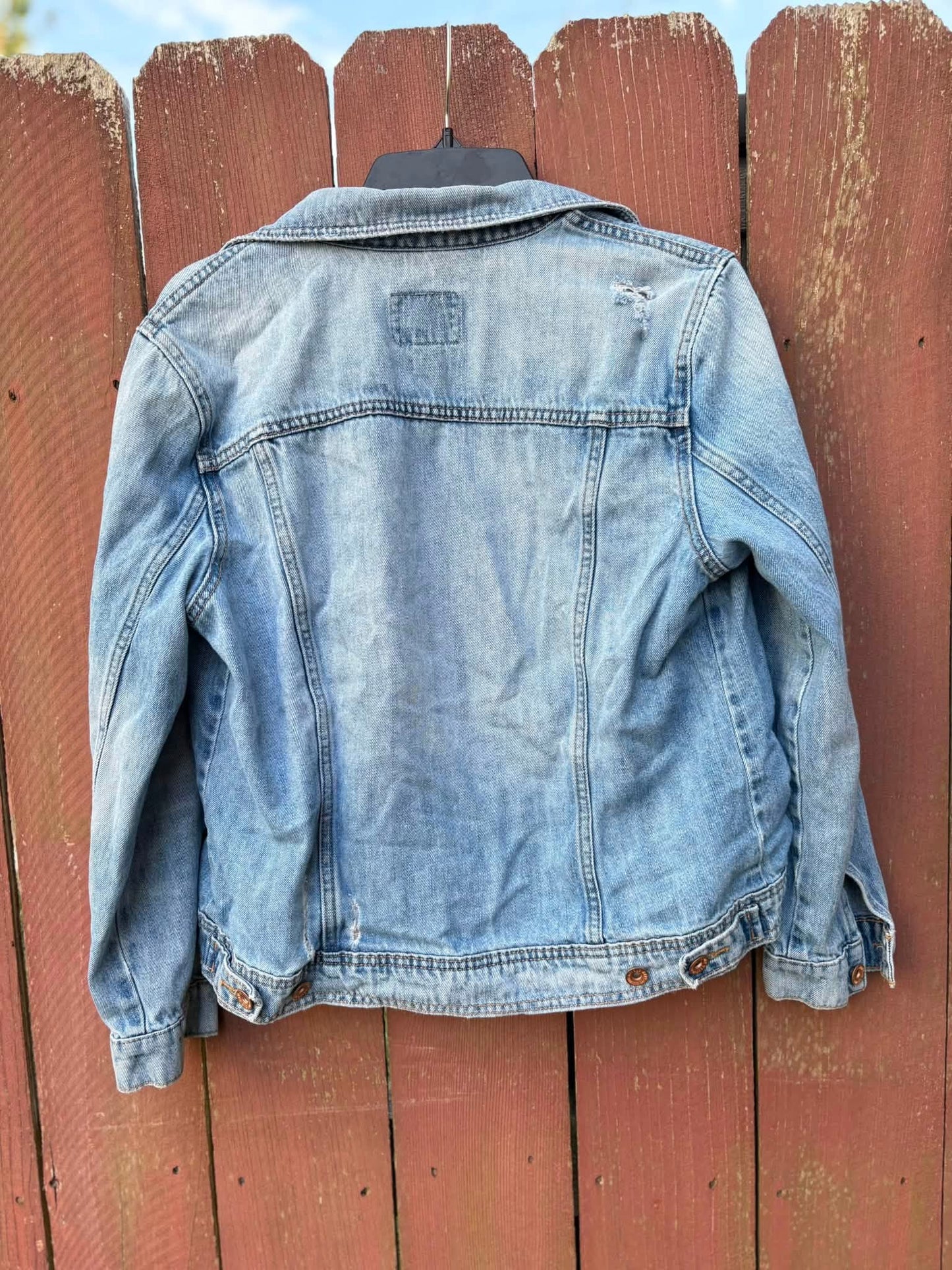 CUSTOM denim jacket, you choose back!  Size lg
