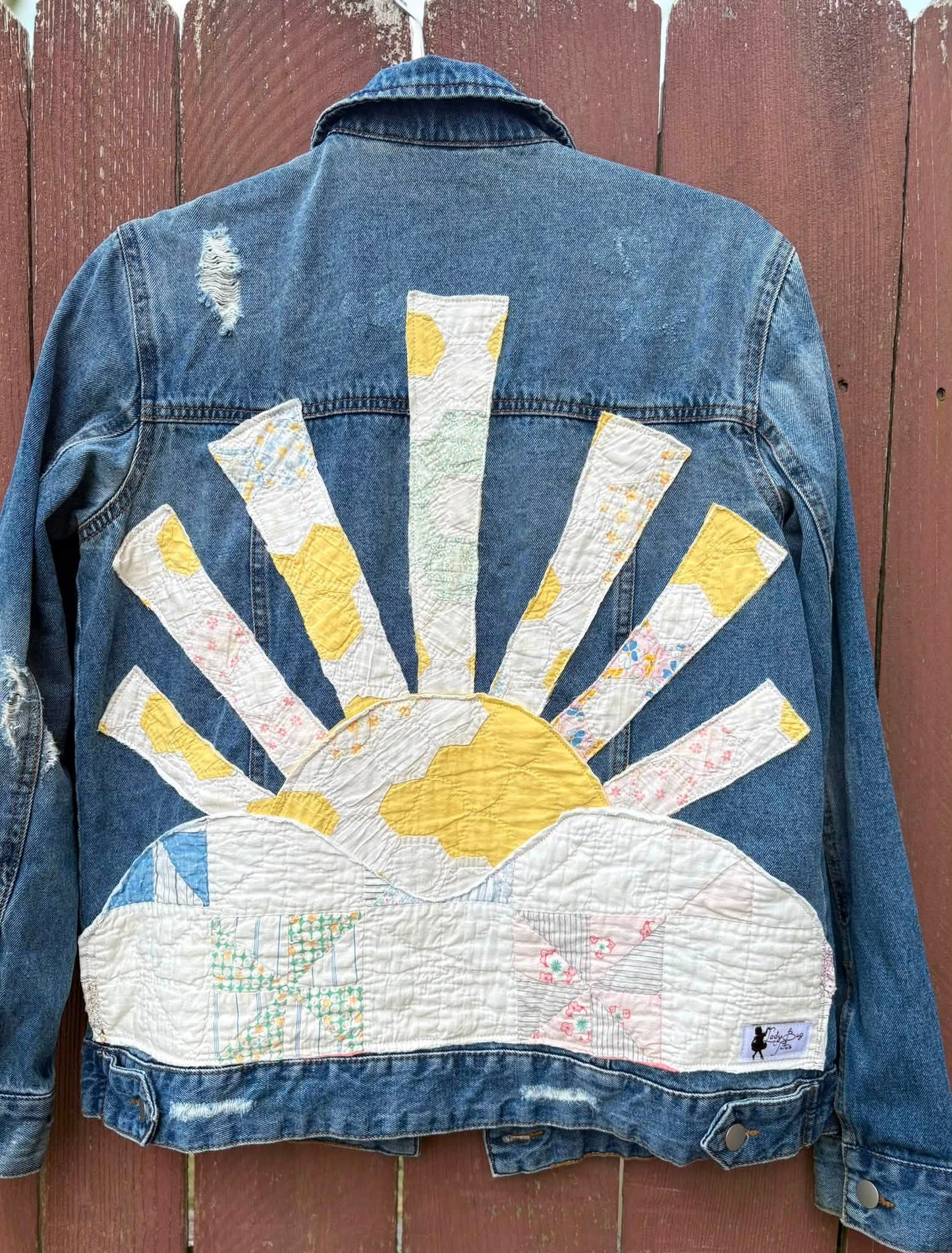 Sun rise Quilted Denim jacket med