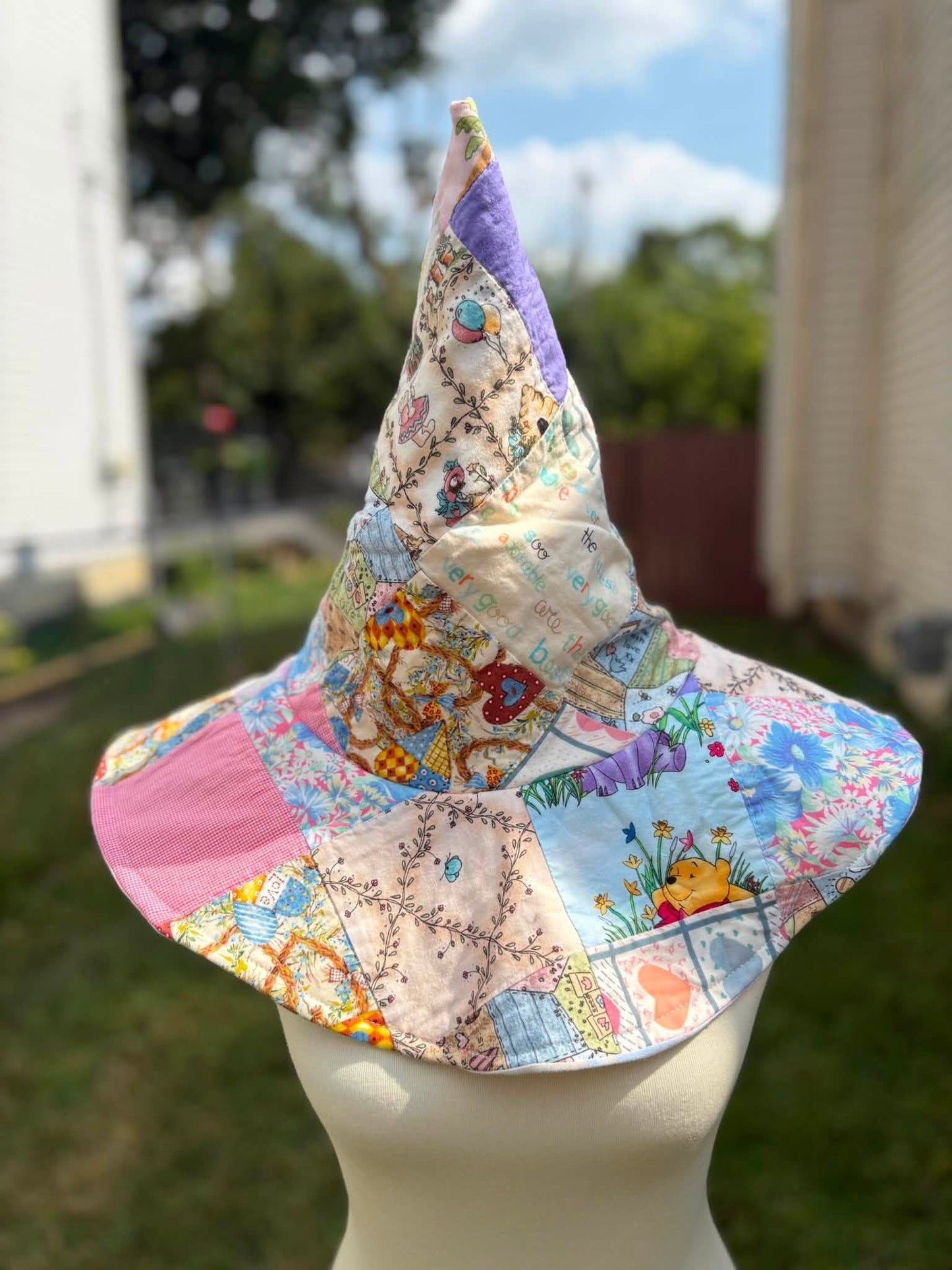 Patchwork quilted witch hat