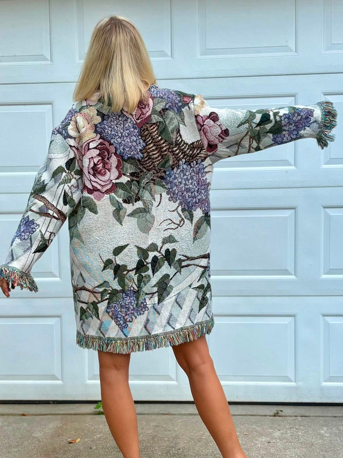 Fringe Blanket upcycled jacket OSFM
