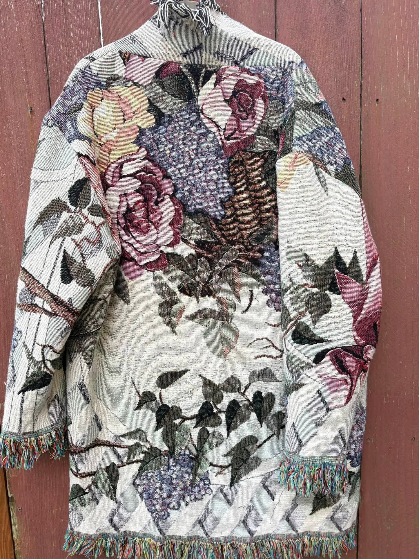 Fringe Blanket upcycled jacket OSFM