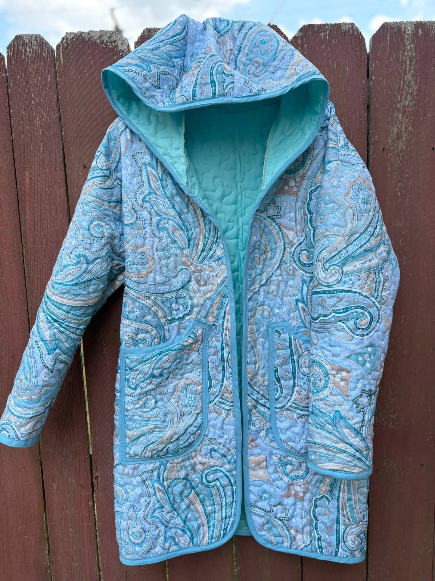 Aqua Quilted Jacket size lg