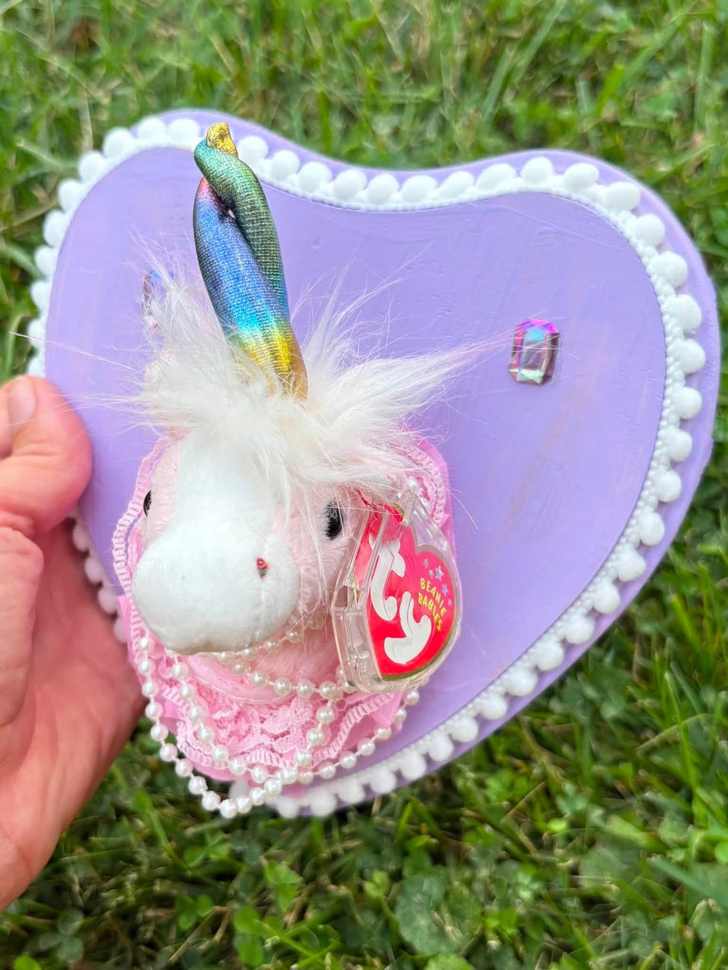 Unicorn beanie baby taxidermy